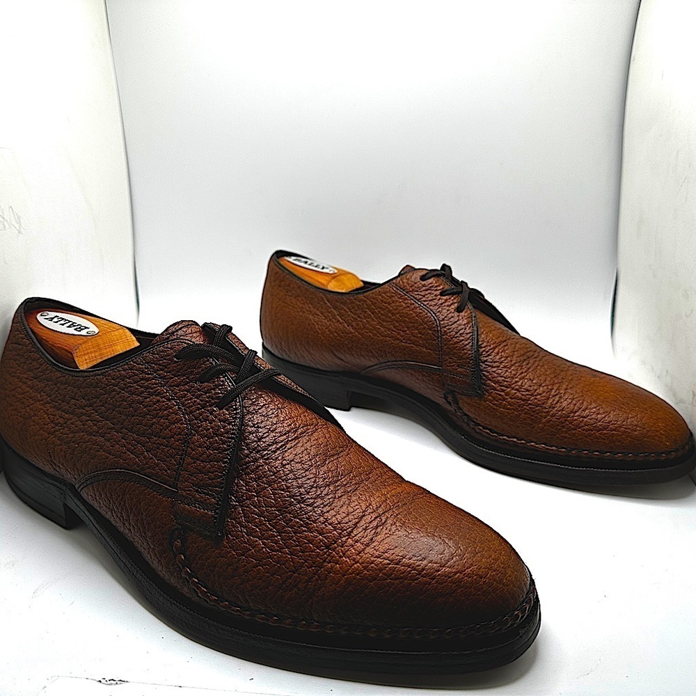 HARTT Imported Exotic Water Bison Mens Brown Derby Dress Shoes c. 1960 Sz.9E π₯ - Picture 12 of 17